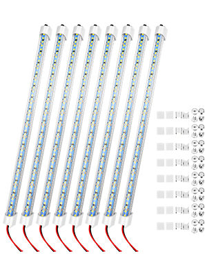 Rifachua Car 12V Interior LED Light Bar Strip Lights with Switch and Magnets 6500K White Light