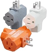 K KASONIC - 3-Outlet Grounding Adapter, [UL Listed] Plug Extender, Heavy-Duty Grounded Power Tap ...
