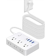 10-in-1 25 FT Extension Cord with Multiple Outlets, Asamoom 25 ft Surge Protector Power Strip wit...