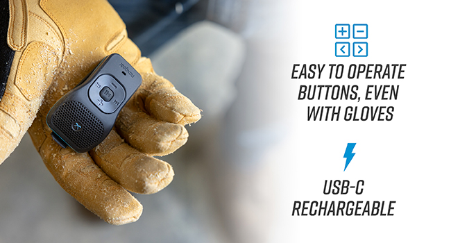 Noxgear 39g Speaker | Easy to Operate Buttons With Gloves and USB-C Rechargeable
