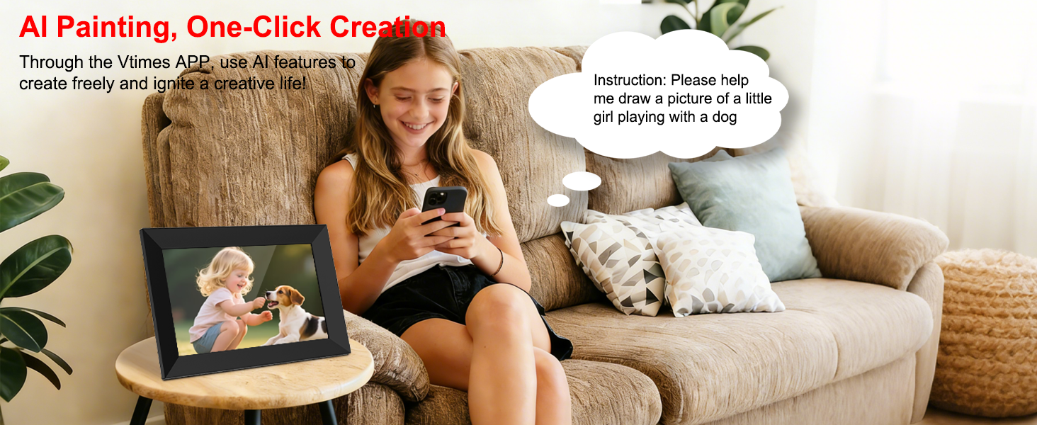 wifi picture frame with AI Painting