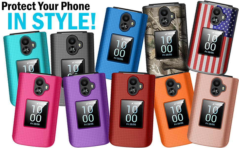tcl flip 3 phone case black blue red rose gold hot pink orange camo camouflage purple teal mint usa