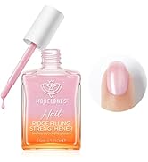 modelones Nail Strengthener 8-in-One Nail Repair for Damaged Nails Glitter Pink Nail Polish for T...