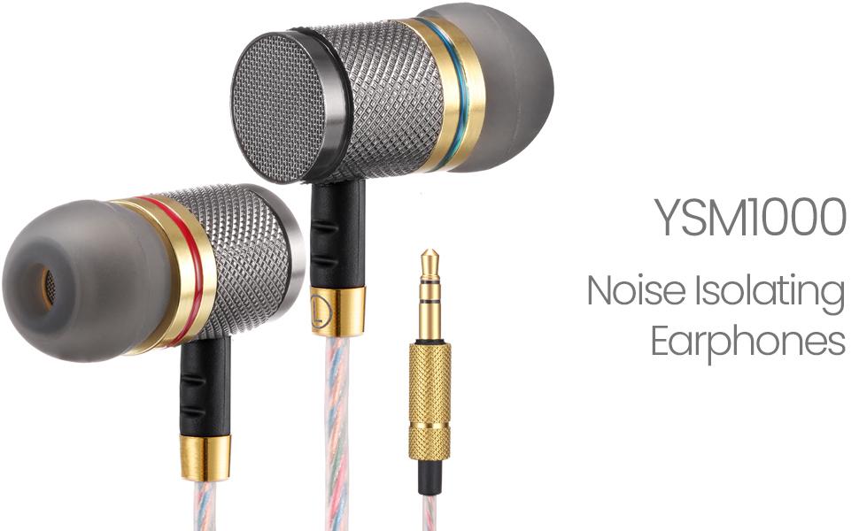 Betron YSM1000 metal in-ear wired earphones with noise isolating ear bud tips