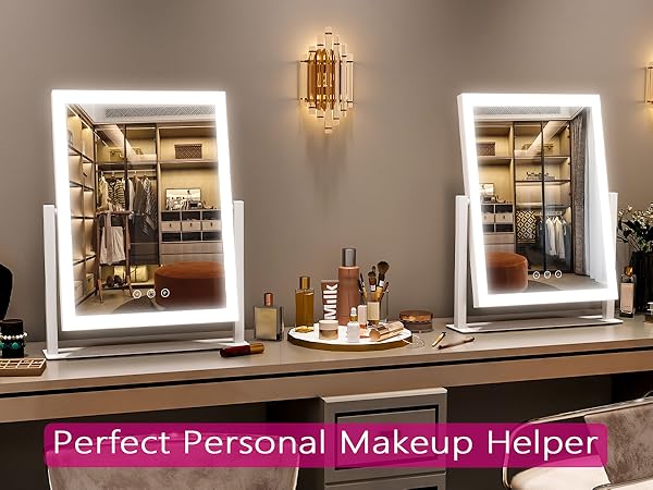 Mirror vanity makeup lights light led lighted up desk mirrors