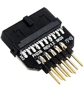 WLGQ USB 2.0 9PIN Male to 19PIN Female Adapter, Black, Computer Connector Converter