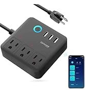 GHome Smart Plug Power Strip, WiFi Surge Protector Work with Alexa Google Home, Smart Outlets wit...