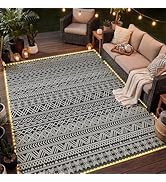 MontVoo-Outdoor Rug Carpet 6x9 ft for Patio RV Camping with Led Strip Lights Waterproof Plastic S...