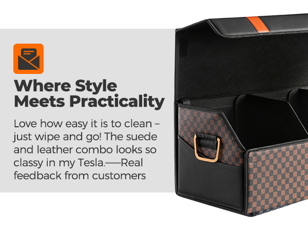 Luxury Redefined: Faux Leather Trunk Organizer
