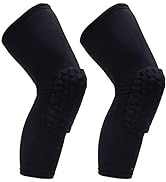 PISIQI Knee Compression Pads Long Leg Sleeve Brace Protection for Basketball, Football &amp; Volleyba...