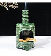 MOUGIGI Handmade Ceramic Palo Santo Holder &amp; Mini Chiminea Incense Dish-Perfect for Palo Santo St...