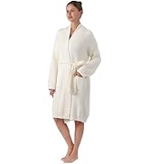 bearberry Cozy Robe Lightweight Soft Plush Robe Vertical Bar Hoodless Sleepwear Nightgown with Po...