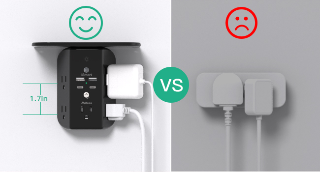 Wall Outlet Extender with Shelf