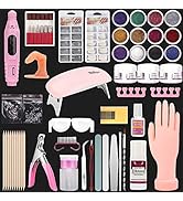 Nail Practice Hand for Acrylic Nails, Flexible Nail Hand Practice Training Kits, Rubber Fake Nail...