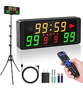Samshow LED Electronic Scoreboard Digital Score Keeper with Remote &amp; Tripod, Basketball Scoreboar...