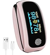 Pulse Oximeter Rechargeable, Blood Oxygen Meter Finger, Pulse Ooximeter with Respiratory, Respira...