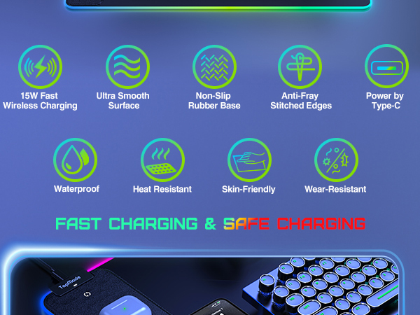 rgb desk mat pad mouse