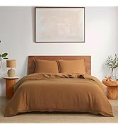 DAPU 100% Linen Duvet Cover Set - Pure Natural French Flax Linen with 8 Corner Ties and Zipper Cl...