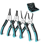 DURATECH 4 PCS 7” Snap Ring Pliers Set with Storage Pouch | Heavy Duty Internal &amp; External Circli...