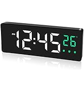 Triangle Plum Digital Alarm Clock Large LED Display with 3 Alarm Settings, Real-Time Temperature,...