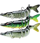 TRUSCEND Fishing Lures for Bass Trout Multi Jointed Swimbaits Slow Sinking Bionic Swimming Lures ...