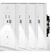 SOZULAMP Night Light Wall Outlet-Easy to Install,Standard Electrical Outlets with Nightlight,Whit...