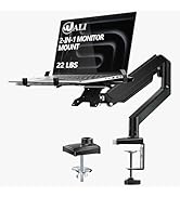 WALI Laptop Desk Mount, 2-in-1 Monitor Mount Fit 17” Notebook and 34” Monitors, Laptop Stand for ...