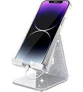 Crpich Acrylic Cell Phone Stand, Portable Phone Holder, Phone Stand for Desk, Compatible with Pho...
