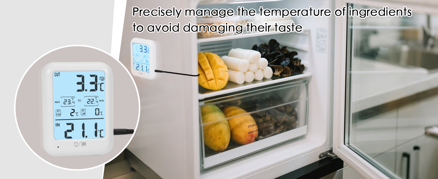 Refrigerator thermometer keeps food fresh