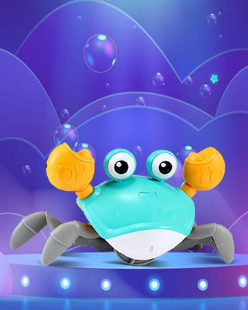blue crawling crab baby toy