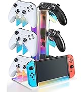 NiHome Iridescent Acrylic 3-Tier Game Controller Holder Headset Stand for PS5 Xbox ONE Switch, Un...