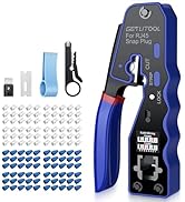 GETLITOOL RJ45 Crimping Tool Kit, 3-in-1 Pass-Through RJ45 Crimper for Cat5e/Cat6/Cat6a/Cat7 with...