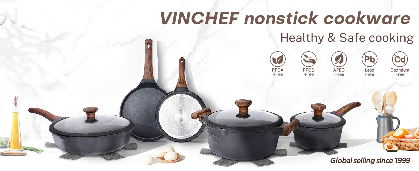 Vinchef nonstick cookware healthy&amp;amp;safe cooking