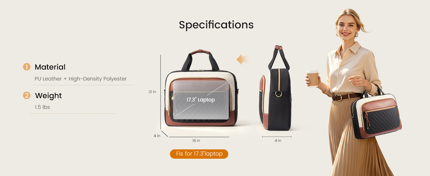 LOVEVOOK Laptop Briefcase for Women, Computer Messenger Shoulder Bags 