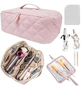 Hair Tools Travel Bag 5-Piece Set with Heat Resistant Mat Insulated Pouch and 2 Cord Straps, Larg...