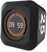 Rotating Pomodoro Visual Timer 5, 25, 10, 50 Min Preset + Custom Mode, Cube Desk Productivity Fli...