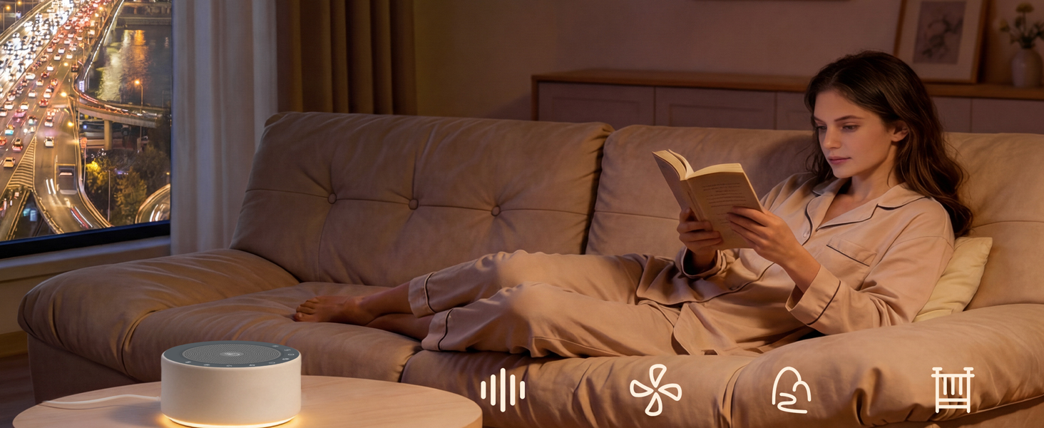Kipcush White Noise Machine with Night Light