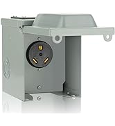 WELLUCK RV Power Outlet Box| 30 Amp 125 Volt, NEMA TT-30R Receptacle | Enclosed Lockable Outdoor ...