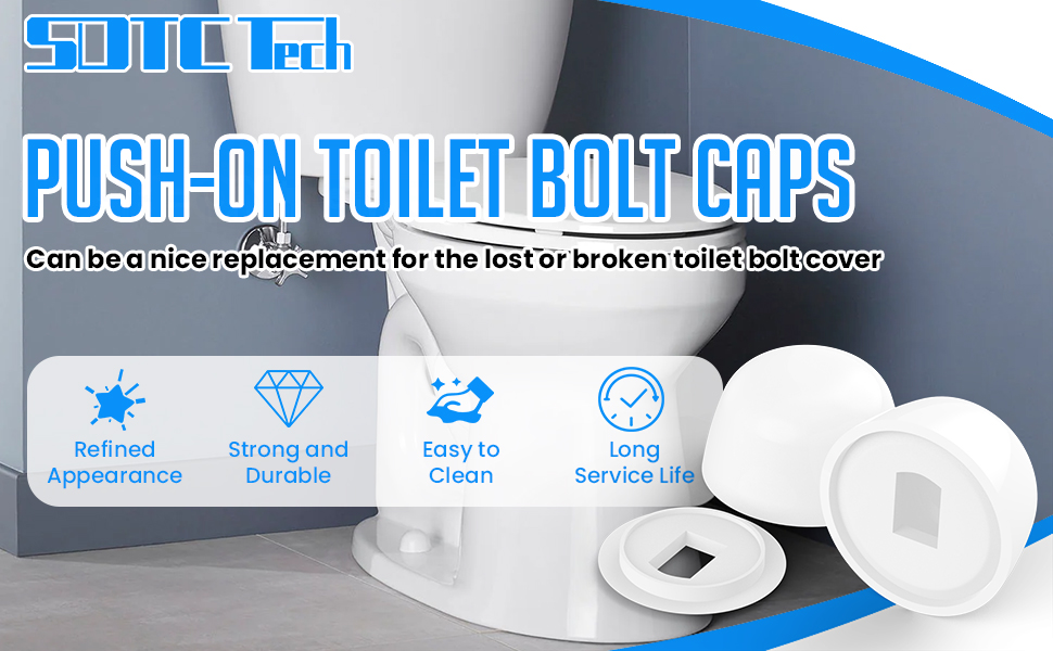 round plastic push on toilet bowl bolt caps covers