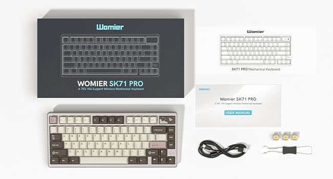 Womier 75% Keyboard Wireless, Creamy Mechanical Keyboard Gaming