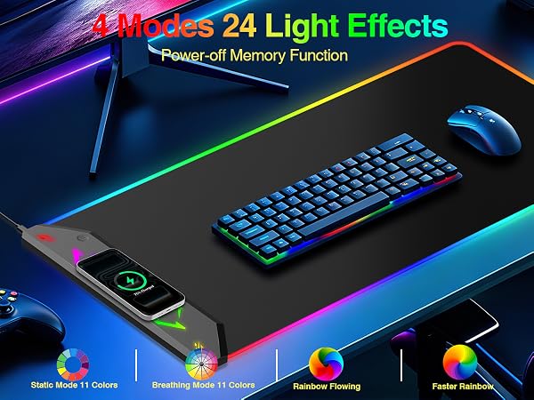 RGB Gaming Mouse Pad with Wireless Charging