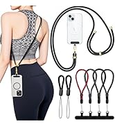 Fanoshon Phone Lanyard Crossbody, 30" Adjustable Neck Strap, 8" Wrist Straps, Small Finger String...