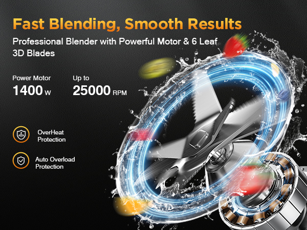 Countertop Blenders for Kitchen for Ice Crushing Frozen Drinks Puree Protein Shakes