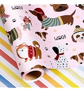 MAYPLUSS Dog Wrapping Paper Roll - 17 Inch X 16.5 Feet - Paw Print Wrapping Paper for Puppy Birth...