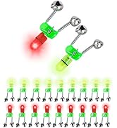 OHOH LED Night Fishing Rod Bite Bait Alarm Light with Twin Bells Ring Fishing Bite Alarm Indicato...