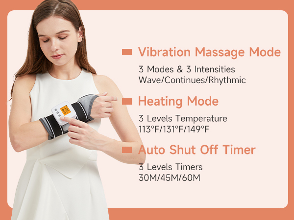 cordless wrist heating pad with massager