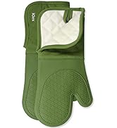 KLEX 15" Silicone Oven Mitts for Cooking, Baking and Grilling, Up to 932°F Heat Resistance, Comfo...