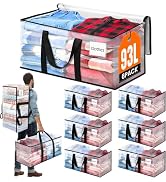 BlissTotes 6-Pack Large Moving Bags with Backpack Straps &amp; Strong Zippers, Heavy-Duty Storage Bag...