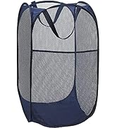 BATTOO Deluxe Strong Mesh Pop up Laundry Hamper Basket with Side Pocket for Laundry Room, Bathroo...