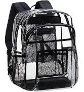 Vorspack Clear Backpack Heavy Duty - Clear Book Bag with Multi-pockets Large See Through Backpack...
